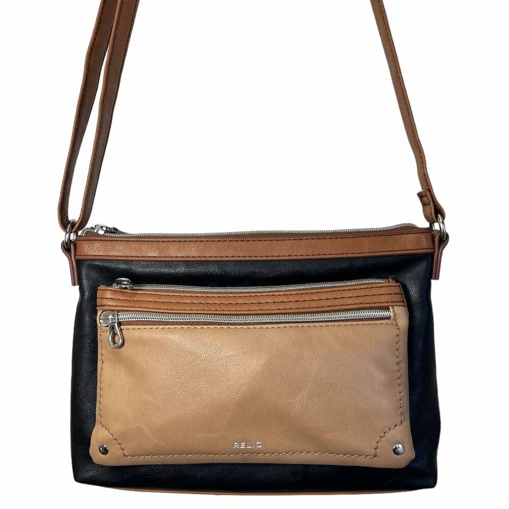 RELIC by FOSSIL Two Tone Brown and Light Brown Color Vegan Leather - Picture 4 of 15
